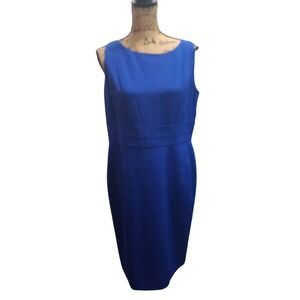 Kasper Celeste Blue Sleeveless Sheath Dress Petite 14P